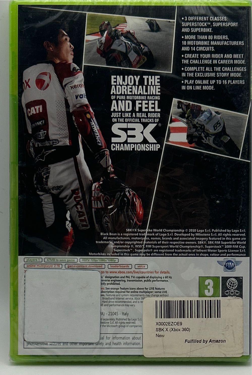 SBK Superbike World Championship (Sealed) - Microsoft Xbox 360 video game collectible [Barcode 8033102491041] - Main Image 2