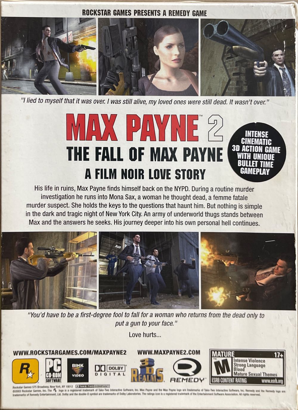 Max Payne 2 -The Fall of Max Payne - PC (Rockstar Games - 1) video game collectible [Barcode 710425212628] - Main Image 2