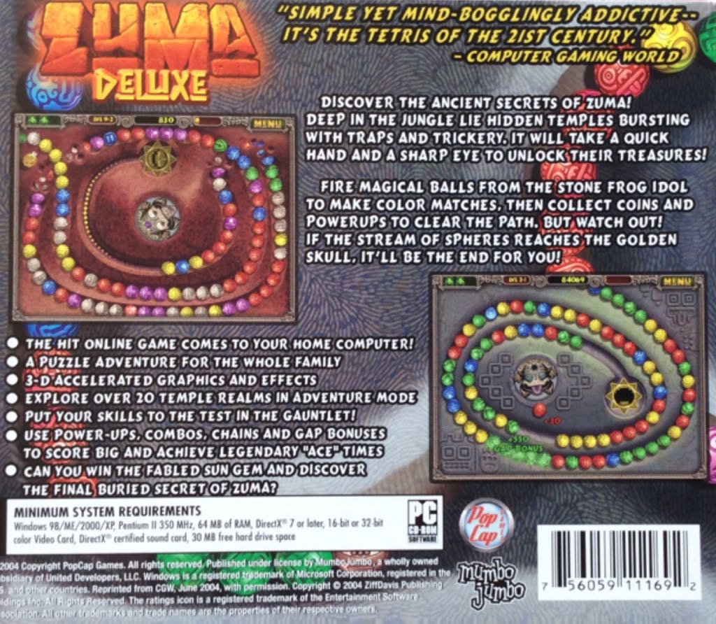 Zuma Deluxe - PC (Mumbo Jumbo) video game collectible - Main Image 2