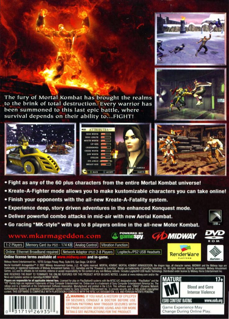 Mortal Kombat Armageddon - Sony PlayStation 2 (PS2) (Midway - 2) video game collectible [Barcode 5037930073199] - Main Image 2