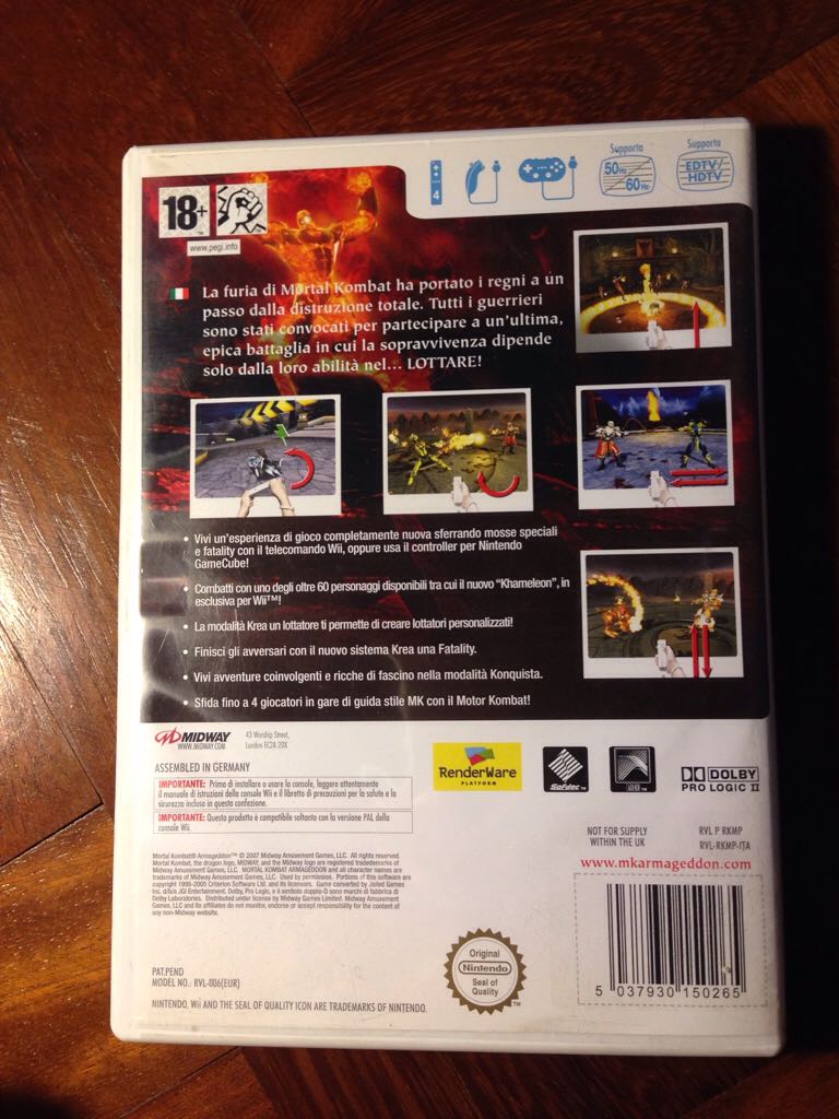 Mortal Kombat: Armageddon - Nintendo Wii (Midway) video game collectible [Barcode 5037930150265] - Main Image 2