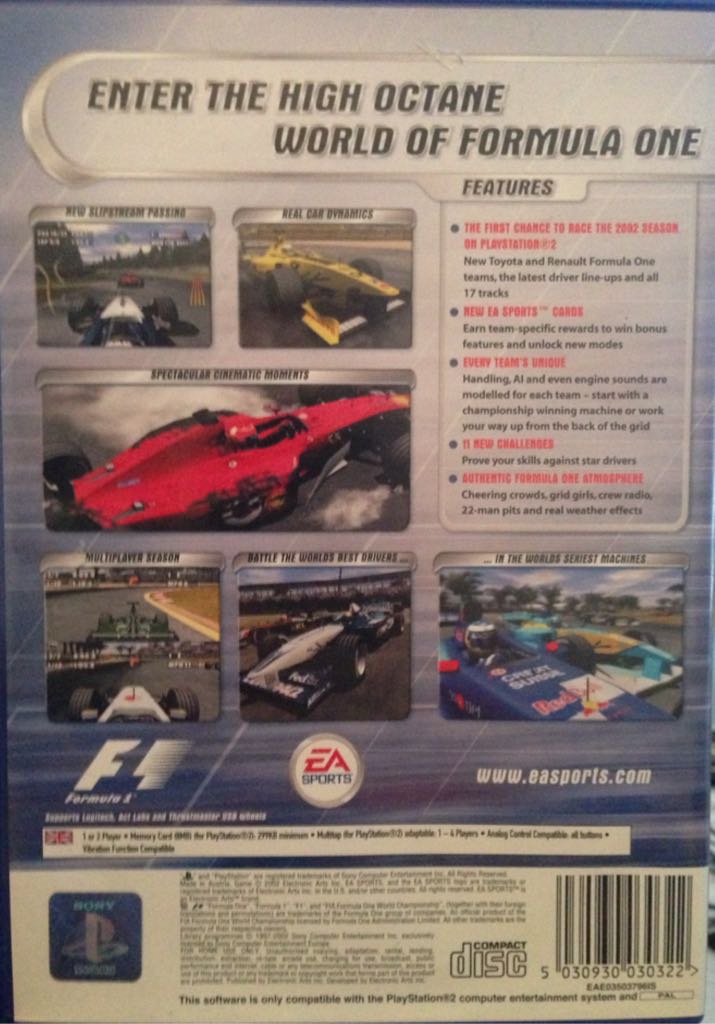 F1 2002 - Sony PlayStation 2 (PS2) ((EA) Electronic Arts - 1-2) video game collectible [Barcode 5030930030322] - Main Image 2