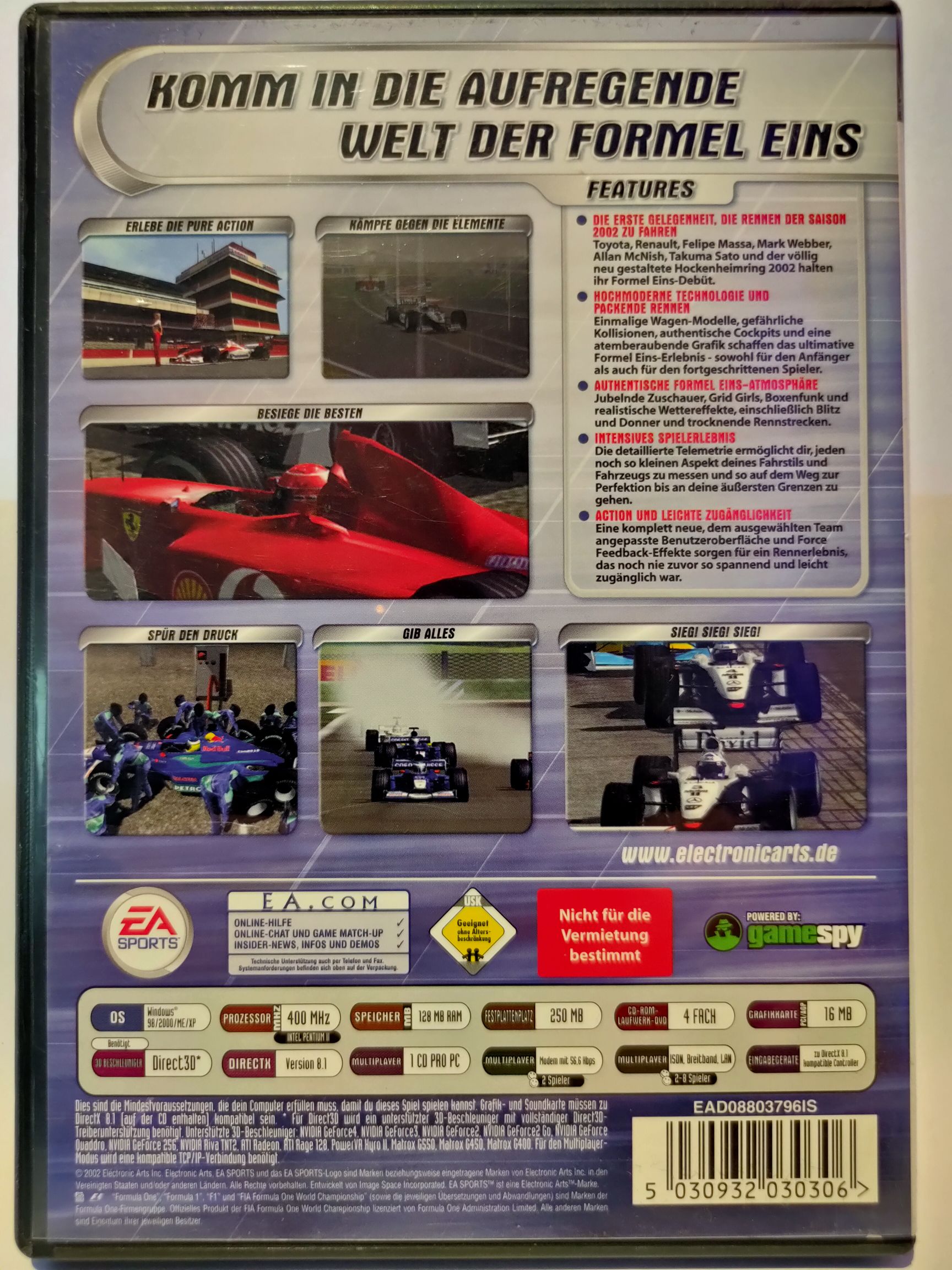 F1 2002 - PC (Electronic Arts/EA Games - 1) video game collectible [Barcode 5030932030306] - Main Image 2