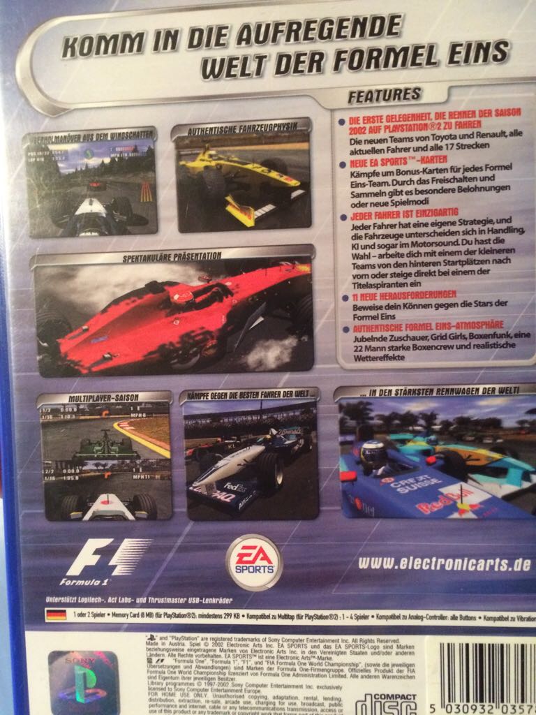 F1 2002 - Sony PlayStation 2 (PS2) video game collectible [Barcode 5030932035783] - Main Image 2