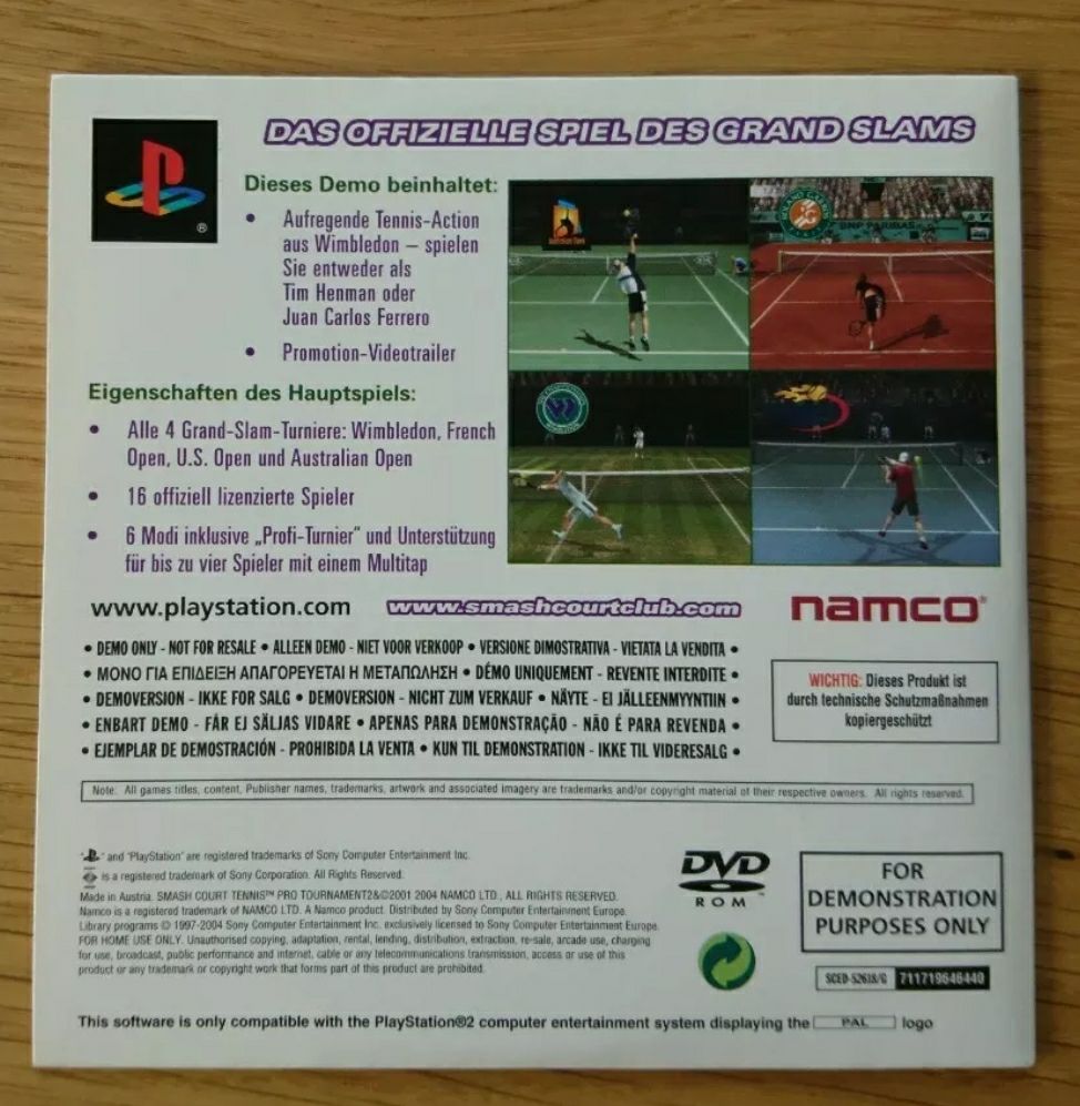 Smash Court Tennis Pro Tournament 2 - Sony PlayStation 2 (PS2) (SCEE) video game collectible [Barcode 711719641841] - Main Image 2