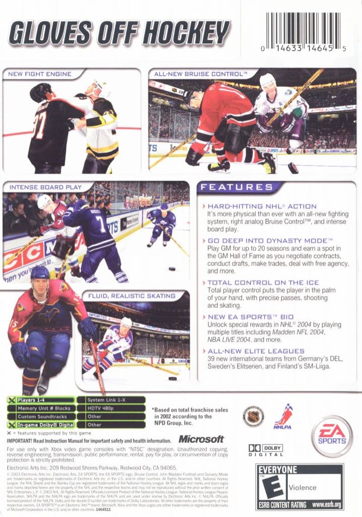 NHL 2004 - Microsoft Xbox (Ea Sports - 1-4) video game collectible [Barcode 014633146455] - Main Image 2