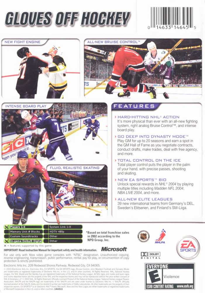 NHL 2004 - Microsoft Xbox (Ea Sports - 1-4) video game collectible [Barcode 5030935034844] - Main Image 2