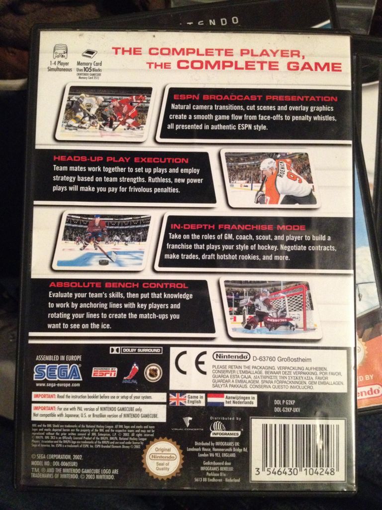 NHL 2K3 - Nintendo GameCube (Sega Sports - 1-4) video game collectible [Barcode 010086610208] - Main Image 2