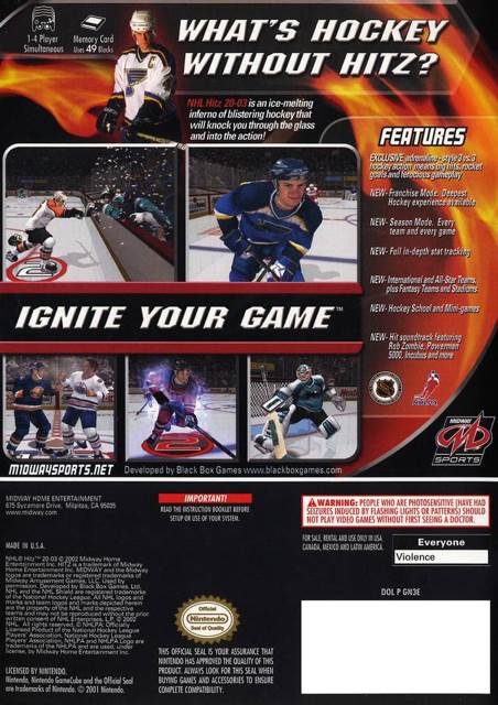 NHL Hitz 20-03 - Nintendo GameCube (Midway - 4) video game collectible [Barcode 031719198559] - Main Image 2