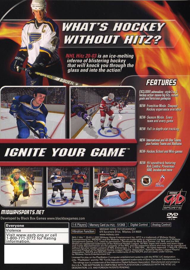 NHL Hitz 2003 - Microsoft Xbox (Midway Sports - 1-4) video game collectible [Barcode 031719300075] - Main Image 2