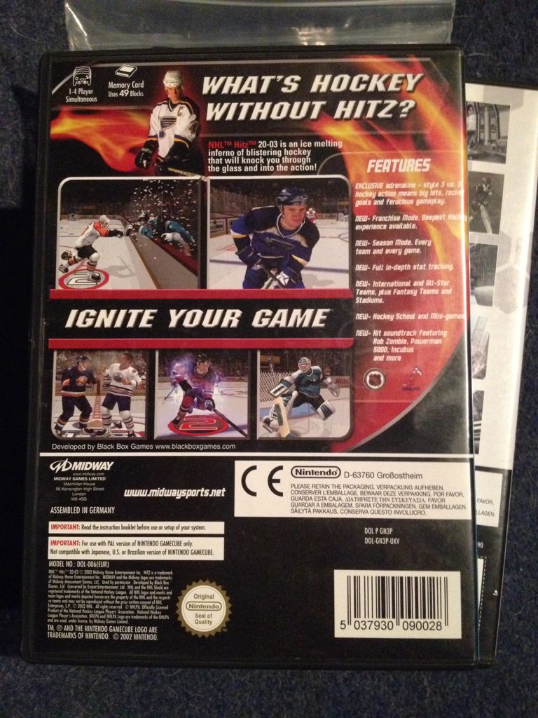 NHL Hitz 2003 - Nintendo GameCube (Midway Sports - 4) video game collectible [Barcode 5037930090028] - Main Image 2