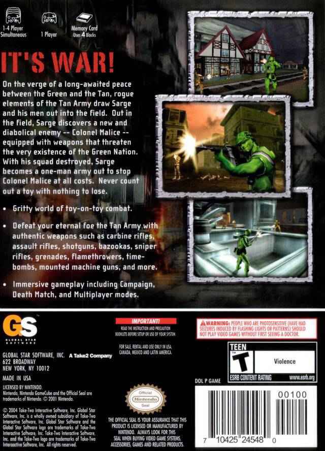Army Men Sarges War - Nintendo GameCube (4) video game collectible - Main Image 2