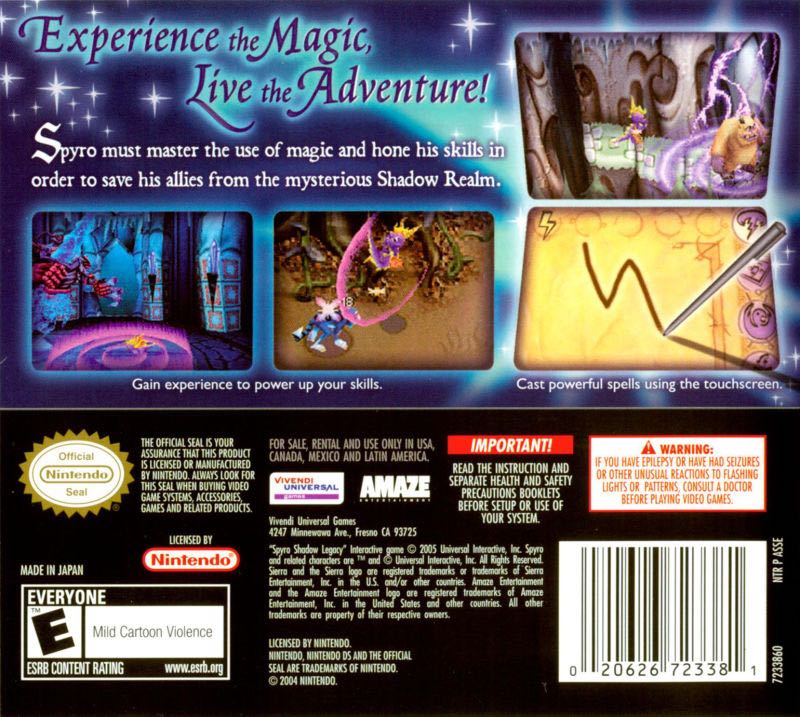Spyro: Shadow Legacy - Nintendo DS (Sierra - 1) video game collectible [Barcode 3348542200654] - Main Image 2