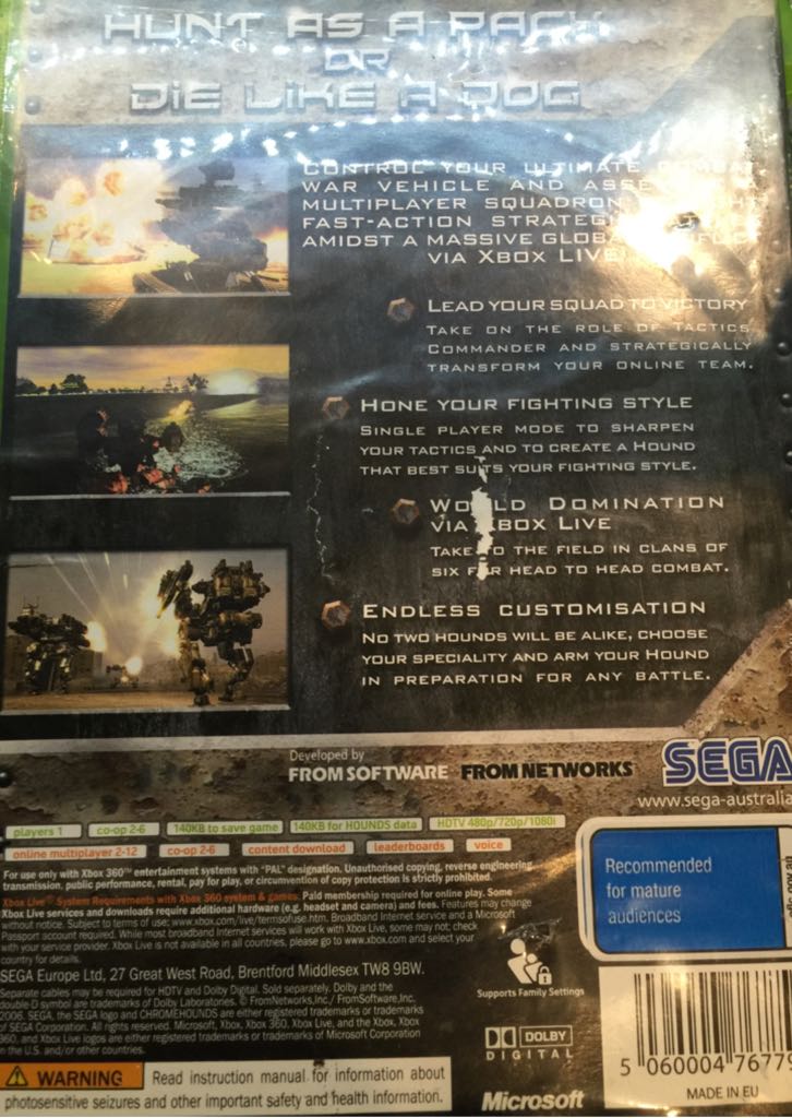 Chrome Hounds - Microsoft Xbox 360 (Sega - 6) video game collectible [Barcode 5060004767793] - Main Image 2