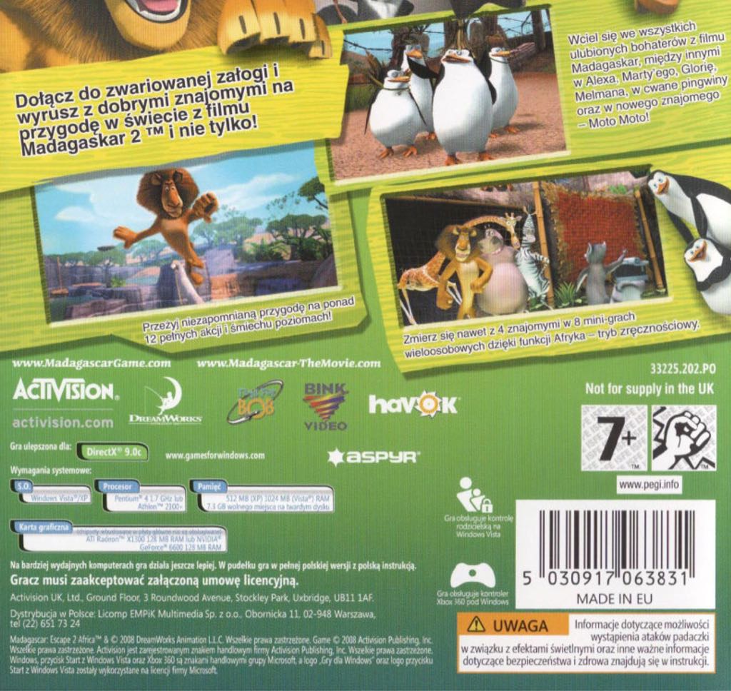 DreamWorks Madagascar: Escape 2 Africa - Microsoft Xbox 360 (Activision - 1-4 Players) video game collectible [Barcode 047875332256] - Main Image 2