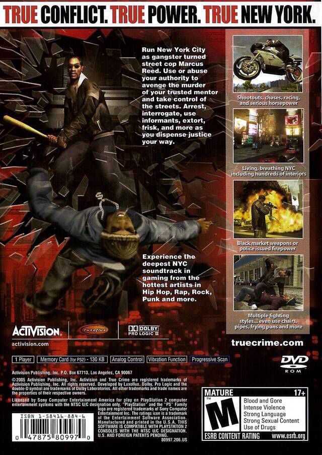 True Crime: New York City - Sony PlayStation 2 (PS2) (Activision - 1) video game collectible [Barcode 5030917032400] - Main Image 2