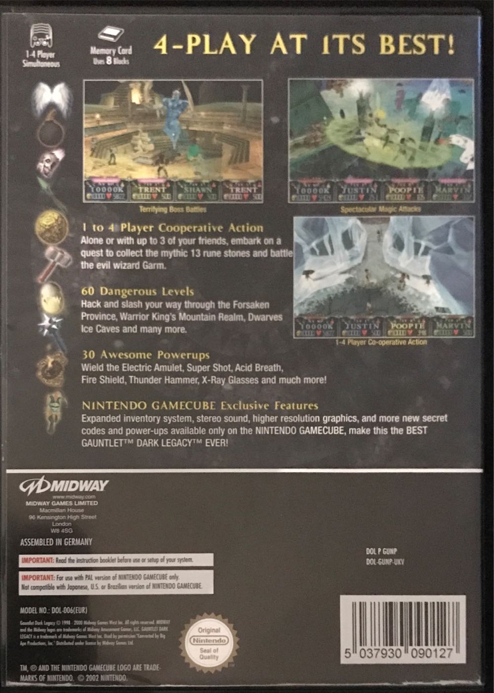 Gauntlet: Dark Legacy - Nintendo GameCube (Nintendo - 1-4) video game collectible [Barcode 5037930090271] - Main Image 2