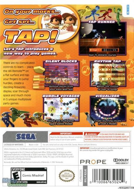 Lets Tap - Nintendo Wii (Sega - 1-4) video game collectible [Barcode 5055277000524] - Main Image 2