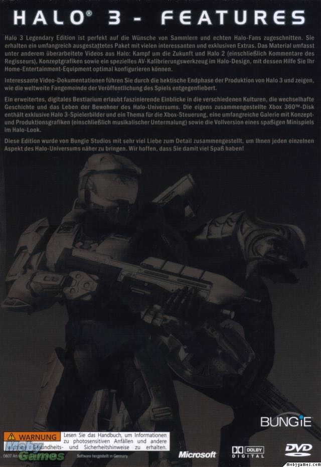 Halo 3 - Microsoft Xbox 360 (Microsoft Game Studios - 1-4) video game collectible [Barcode 0852390000135] - Main Image 2