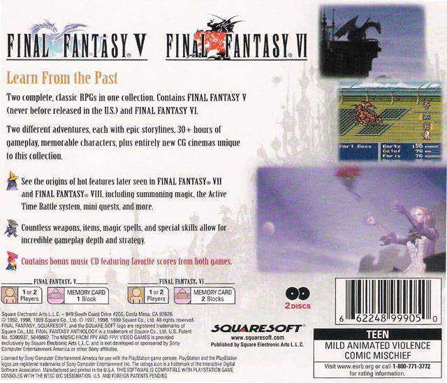 Final Fantasy Anthology - Sony PlayStation (SquareSoft - 1) video game collectible - Main Image 2