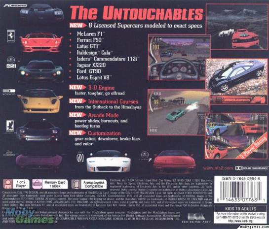 Need for Speed II - Sony PlayStation (Electronic Arts - 2) video game collectible [Barcode 014633077681] - Main Image 2