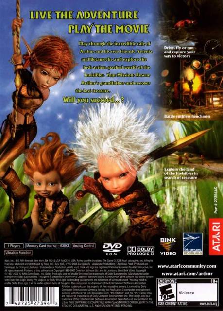 Arthur and The Invisibles - Sony PlayStation 2 (PS2) (Atari - 1) video game collectible - Main Image 2