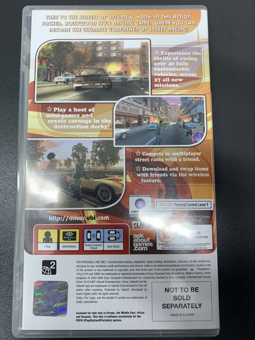 Driver 76 - Sony PlayStation Vita (PS Vita) (Ubisoft  - 1) video game collectible [Barcode 307211650381] - Main Image 2