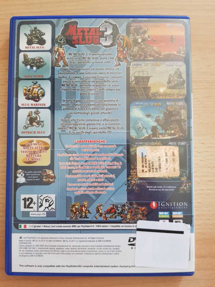 Metal Slug 3 - Sony PlayStation 2 (PS2) (Ignition Entertainment Ltd. - 1-2) video game collectible [Barcode 5060050940096] - Main Image 2