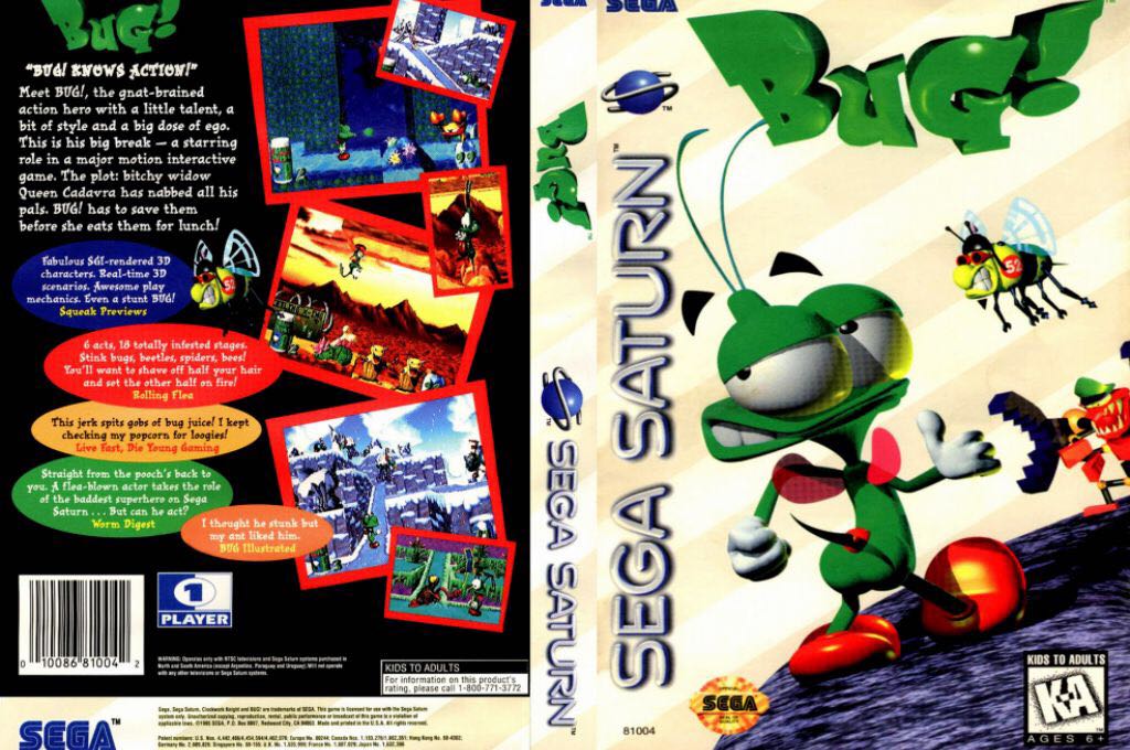 Bug - Sega Saturn (""Sega of America, Inc."” - 1) video game collectible - Main Image 2