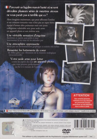 Project Zero - Sony PlayStation 2 (PS2) (Tecmo - 1) video game collectible [Barcode 3563650069232] - Main Image 2