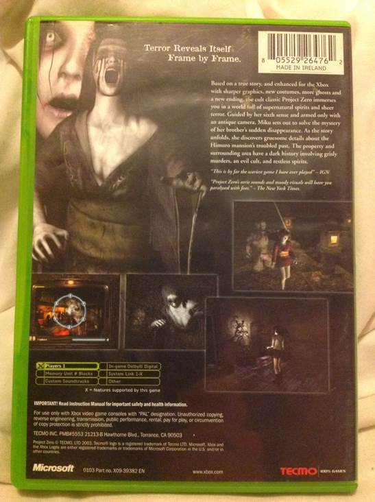 Project Zero - Microsoft Xbox (Tecmo - 1) video game collectible [Barcode 805529264762] - Main Image 2