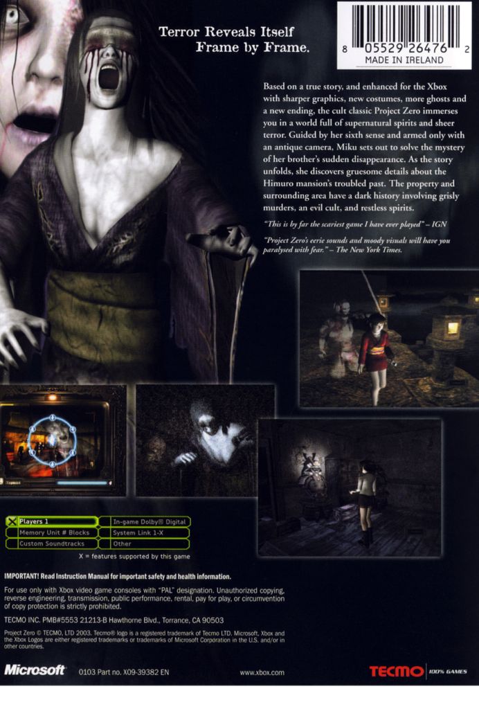 Project Zero - Microsoft Xbox video game collectible [Barcode 805529264793] - Main Image 2