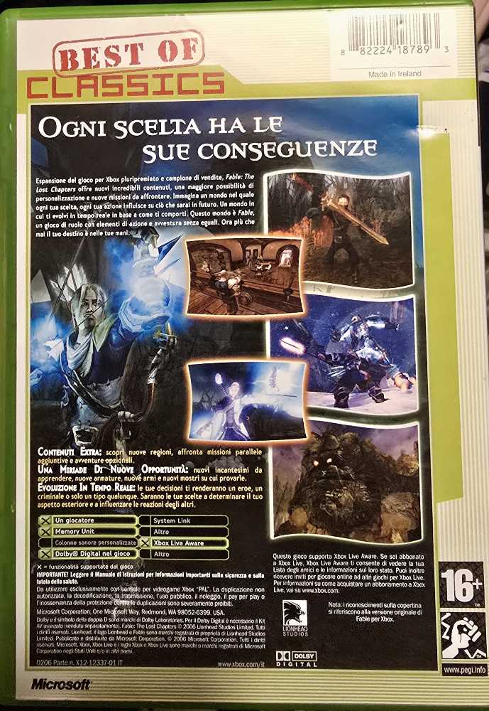 Fable : The Lost Chapters - Microsoft Xbox (Microsoft Game Studios - 1) video game collectible [Barcode 882224088145] - Main Image 2