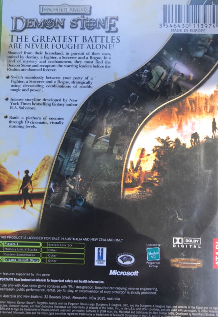 Demon Stone - Microsoft Xbox (Atari - 1) video game collectible [Barcode 3546430113974] - Main Image 2