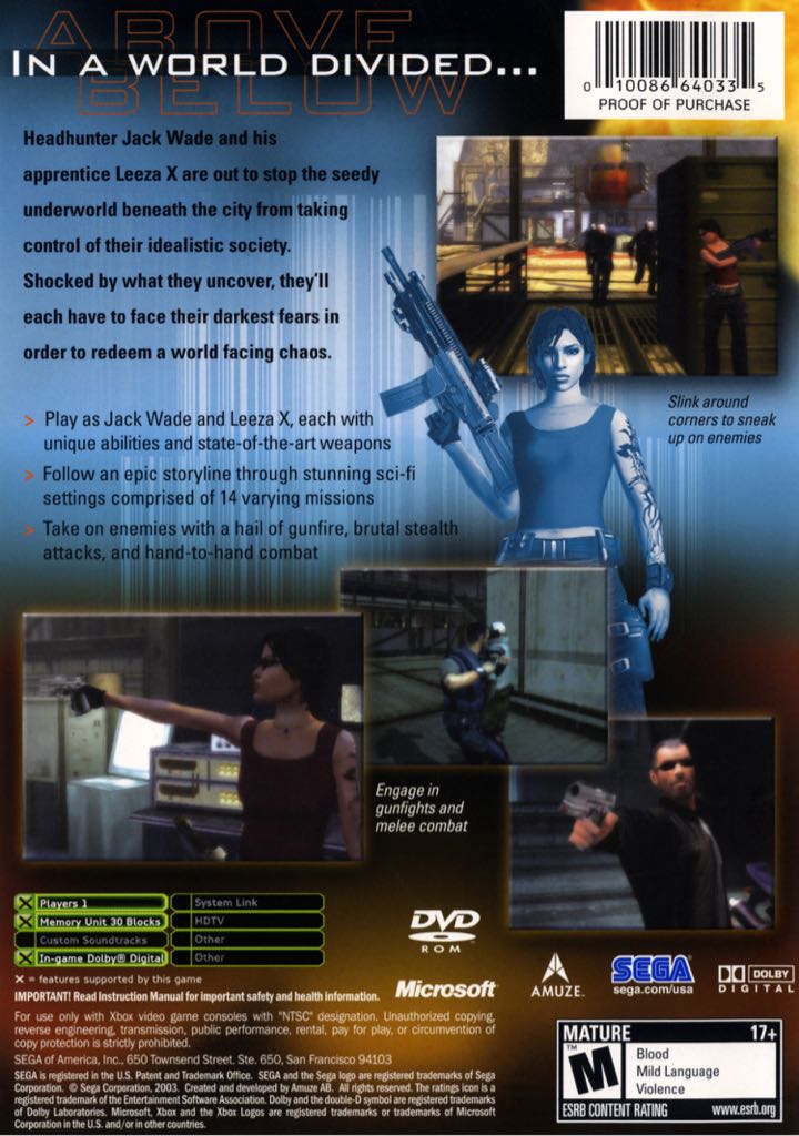 Headhunter: Redemption - Microsoft Xbox (Sega) video game collectible [Barcode 5060004761685] - Main Image 2