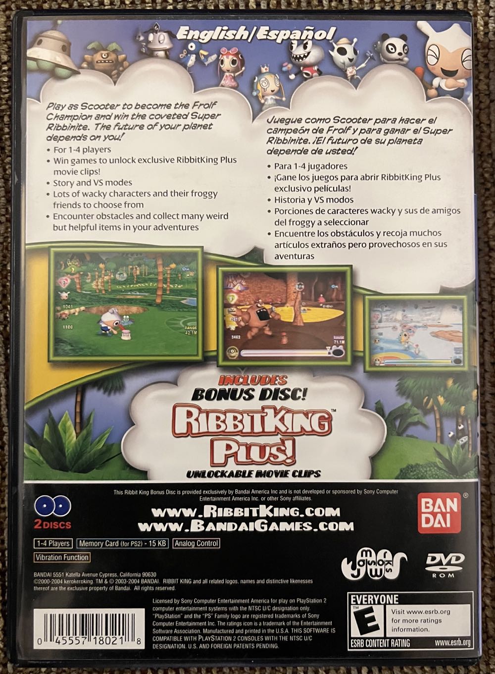 Ribbit King - Sony PlayStation 2 (PS2) (Namco Bandai - 4) video game collectible [Barcode 045557180218] - Main Image 2