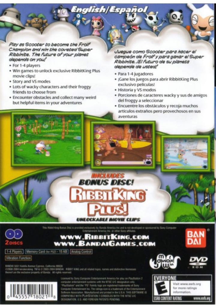 Ribbit King - Sony PlayStation 2 (PS2) (Bandai Namco Entertainment Inc.) video game collectible [Barcode 466633001997] - Main Image 2