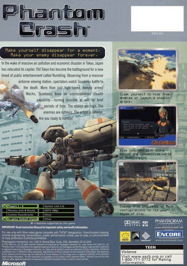 Phantom Crash - Microsoft Xbox (Phantagram - 1) video game collectible [Barcode 5060023042017] - Main Image 2