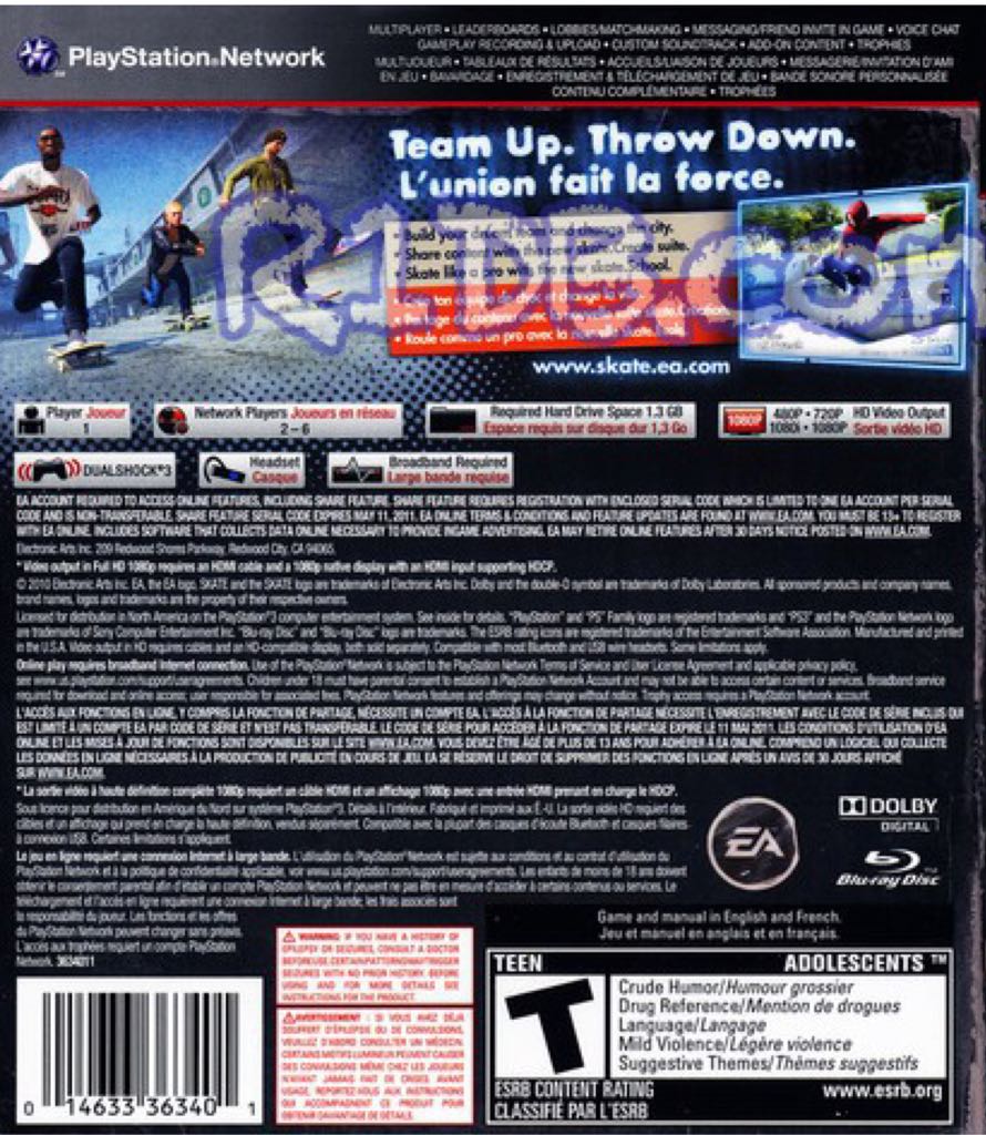 Skate 3 - Sony PlayStation 3 (PS3) (EA - 1, 2-6 Network) video game collectible [Barcode 5030931084614] - Main Image 2