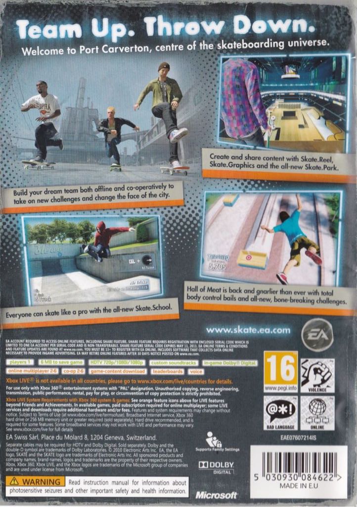 Skate 3 - Microsoft Xbox 360 (EA - 1) video game collectible [Barcode 5035224111589] - Main Image 2