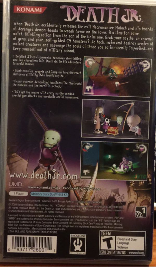 Death Jr. - Sony PlayStation Portable (PSP) (Konami - 1) video game collectible [Barcode 083717260011] - Main Image 2