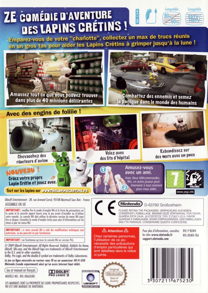 Rabbids Go Home: A Comedy Adventure - Nintendo Wii (Ubisoft - 2) video game collectible [Barcode 0008888175537] - Main Image 2