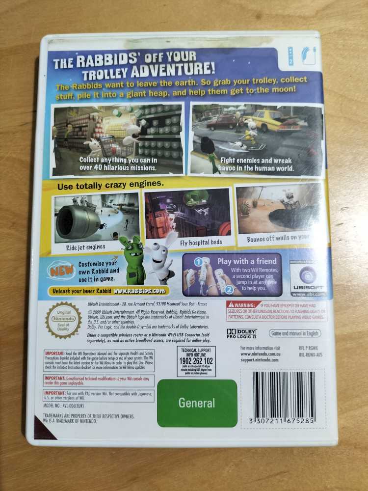 Rabbids Go Home - Nintendo Wii (Ubisoft) video game collectible [Barcode 3307211675285] - Main Image 2
