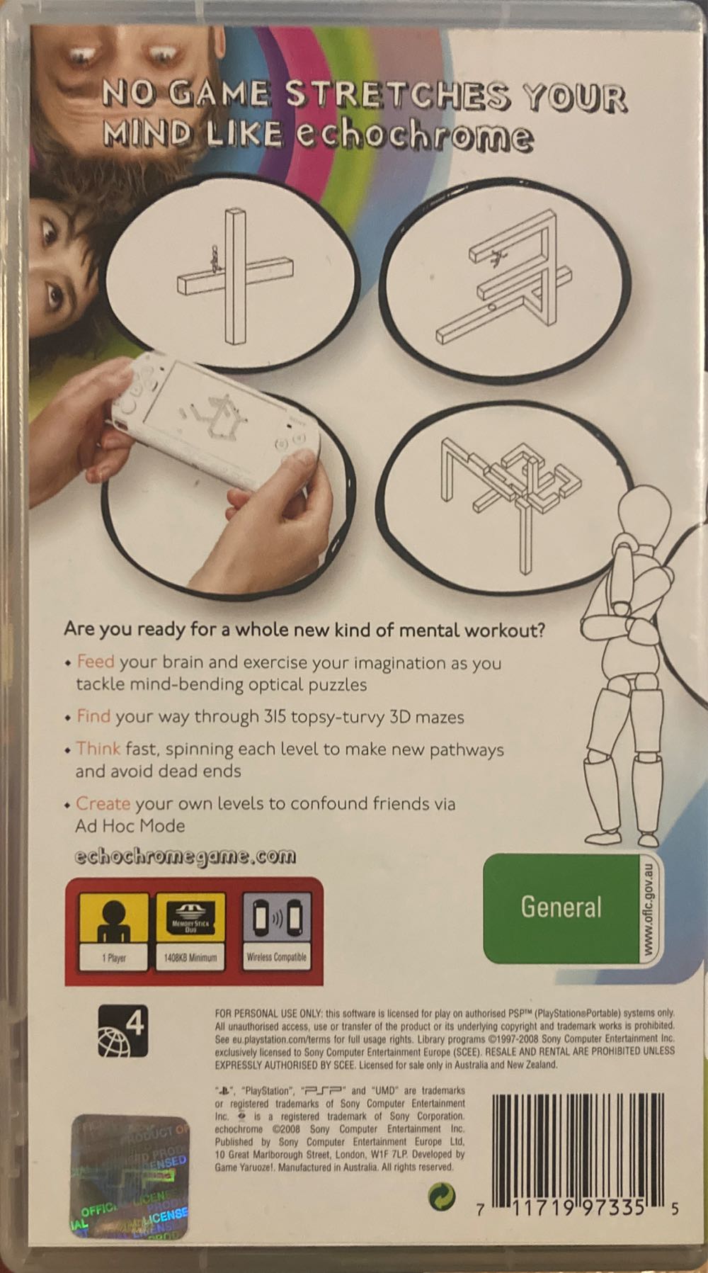 Echochrome - Sony PlayStation Portable (PSP) (SCEE - Single-Player) video game collectible [Barcode 711719973355] - Main Image 2