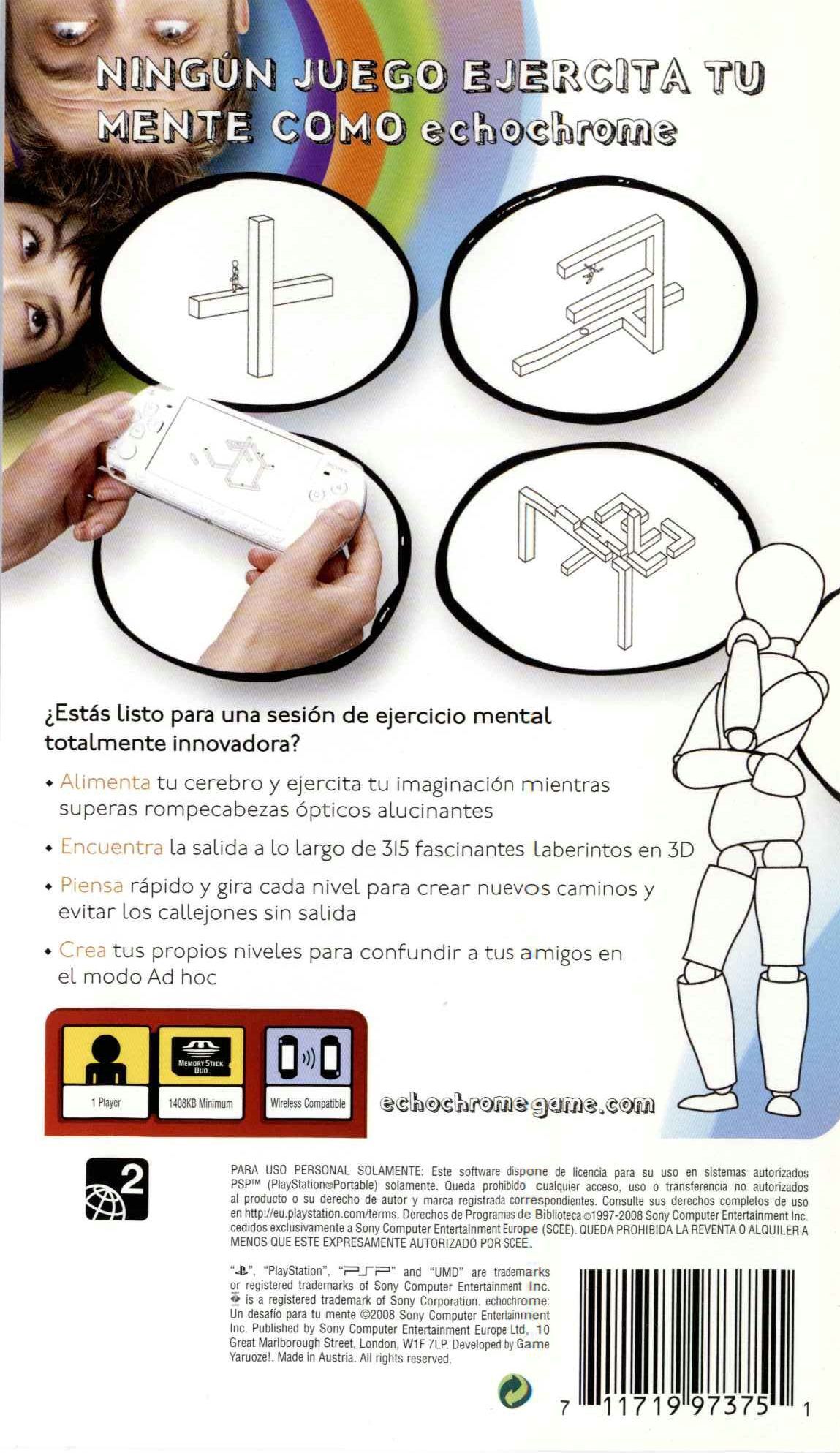 Echochrome - Sony PlayStation Portable (PSP) (Sony Computer Entertainment - 1) video game collectible [Barcode 711719973751] - Main Image 2