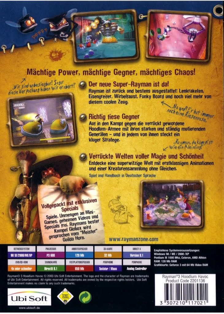 Rayman 3: Hoodlum Havoc - PC (Ubisoft - 1) video game collectible [Barcode 008888651031] - Main Image 2