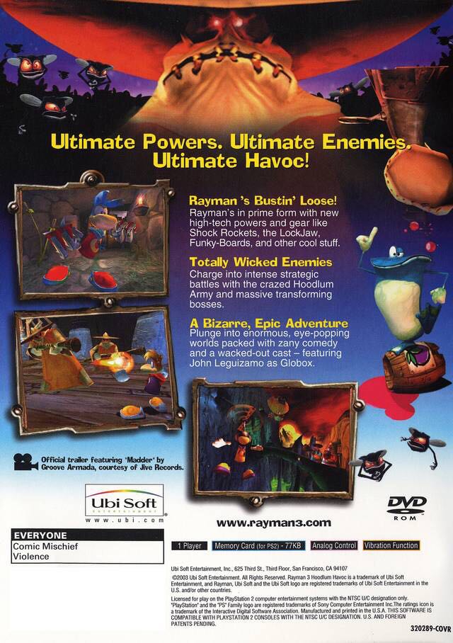 Rayman 3 : Hoodlum Havoc - Sony PlayStation 2 (PS2) (Ubisoft - 1) video game collectible [Barcode 3307210117090] - Main Image 2