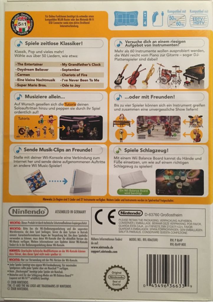 WiiMusic - Nintendo Wii (Nintendo - 1-4) video game collectible [Barcode 045496366339] - Main Image 2