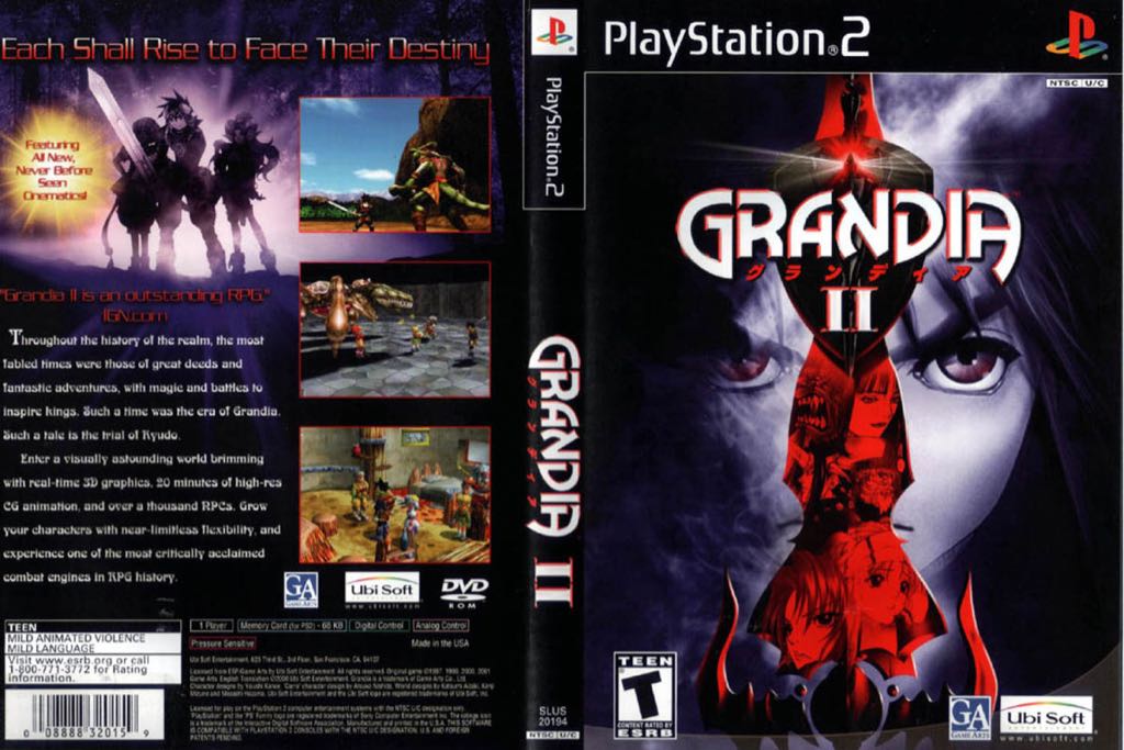 Grandia II - Sony PlayStation 2 (PS2) (Ubisoft) video game collectible [Barcode 3307210402721] - Main Image 2