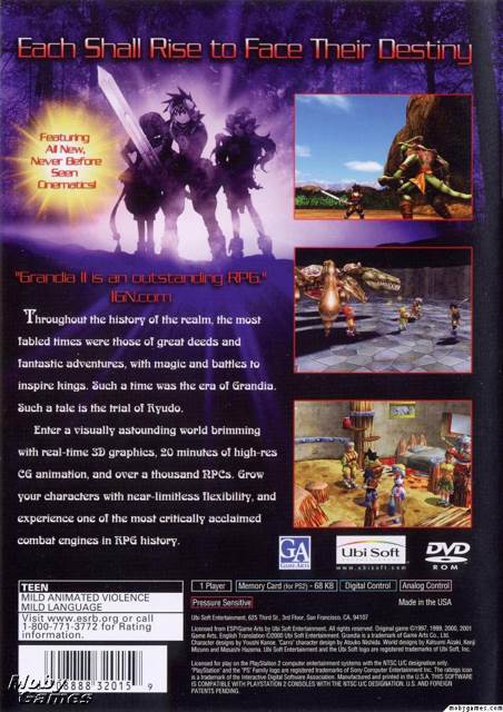 Grandia II - Sony PlayStation 2 (PS2) (Ubisoft - 1) video game collectible [Barcode 3307210403674] - Main Image 2
